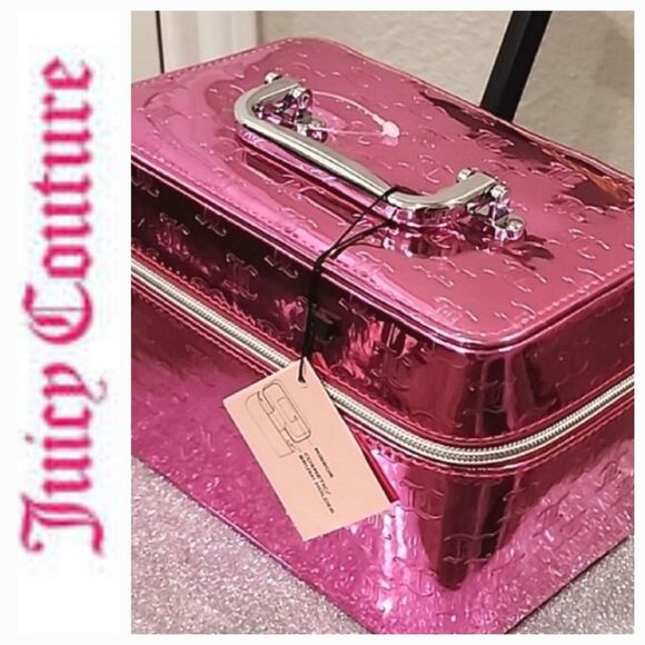 Juicy Couture Iridescent JC Logo Travel Cosmetic Traincase - Picture 3 of 8